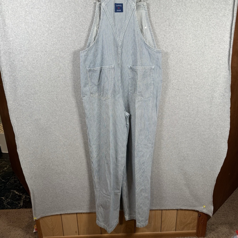 Vintage looney tunes overalls womens small railroad striped embroidered - Picture 5 of 7
